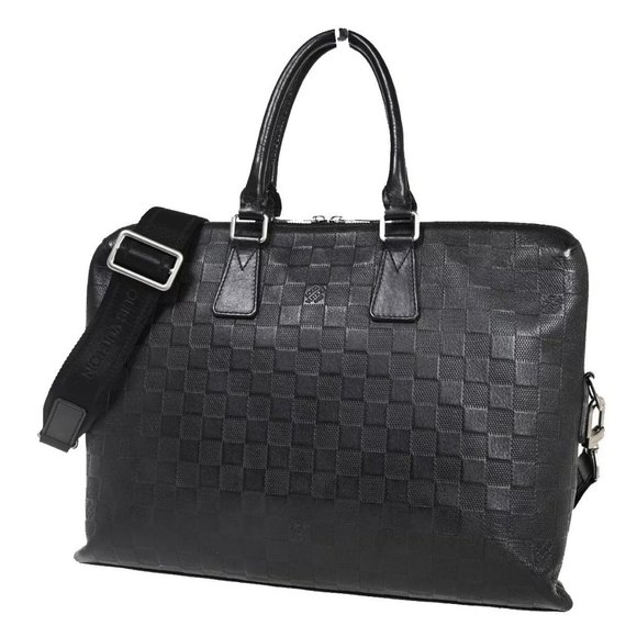 (D510) LOUIS VUITTON Porte Documents Jour 2Way Hand Bag Damier Infini BK - Picture 1 of 13